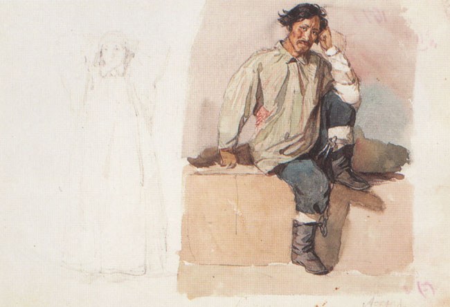 Хакас со скованными цепями ногами, 1873 - Василий Суриков