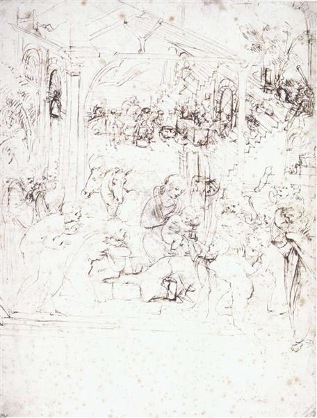 Этюд к Поклонению волхвов, c.1480