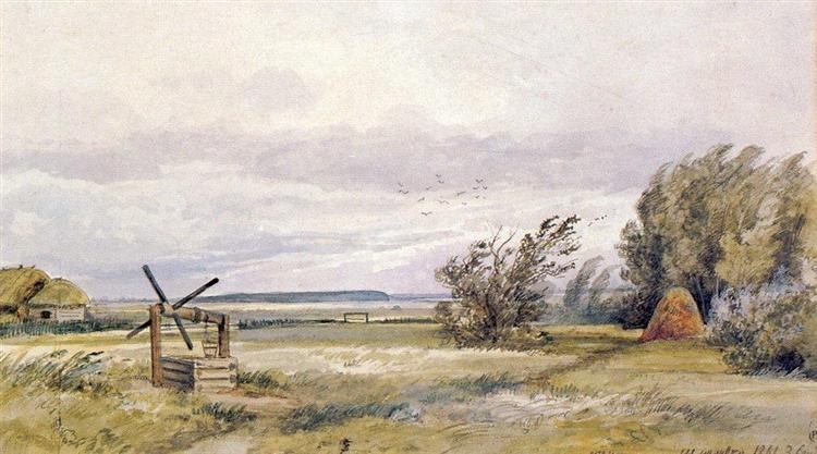 Шмелевка. Ветреный день, 1861 - Иван Шишкин