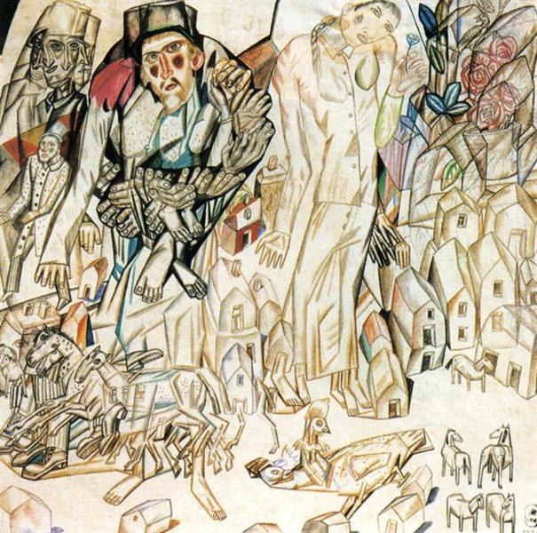 Девушка с цветком, 1913 - Павел Филонов