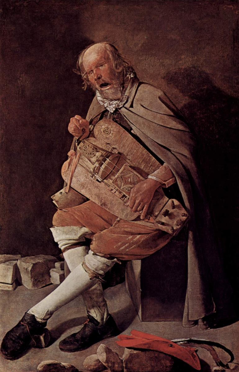 Игрок на шарманке, также называемый «Игрок на шарманке в шляпе», c.1620 - c.1630 - Жорж де ла Тур