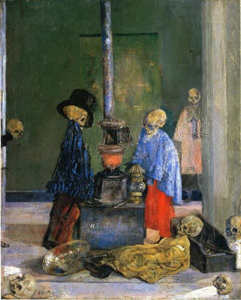 Скелеты, пытающиеся согреться, 1889