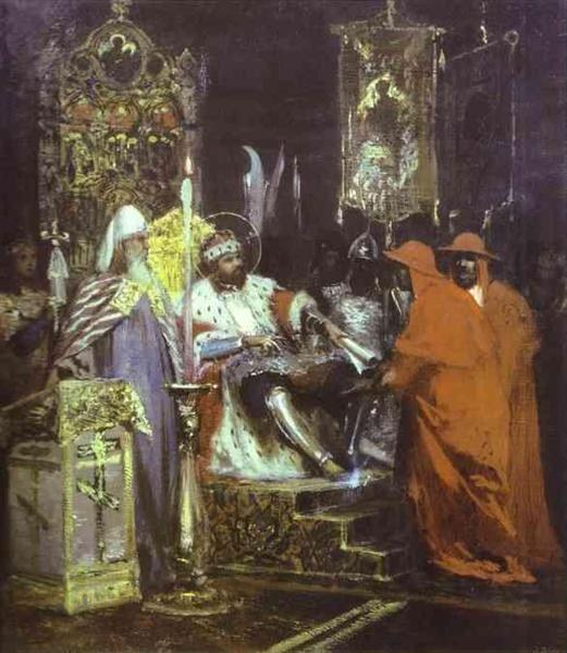 Князь Александр Невский принимает папских легатов, 1876 - Генрих Семирадский