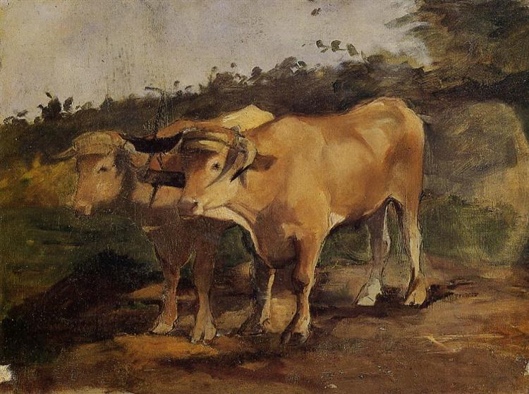 Два быка в ярме, 1881