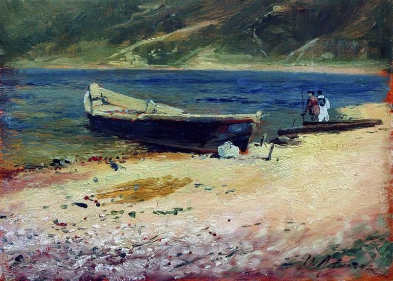 Лодка на берегу. 1880-е