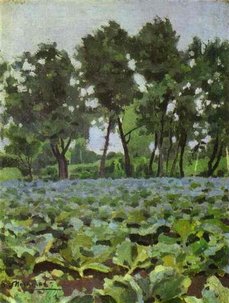Капустное поле с ивами, c.1893 - Виктор Борисов-Мусатов