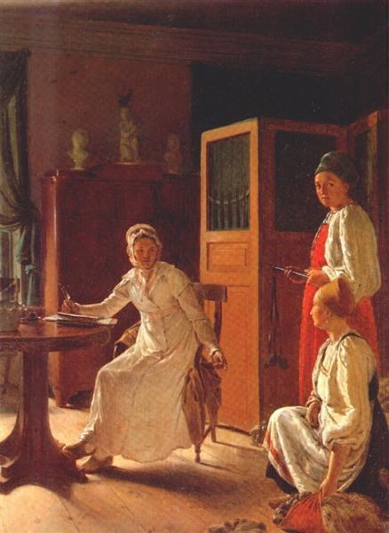 Утро хозяйки, 1823 - Алексей Венецианов