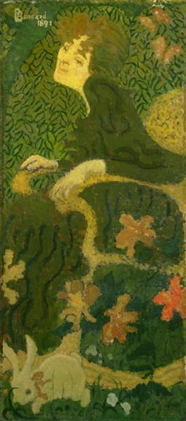 Девушка, сидящая с кроликом, 1891