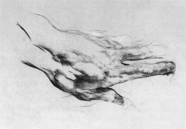 Левая рука художника, c.1882 - Михаил Врубель