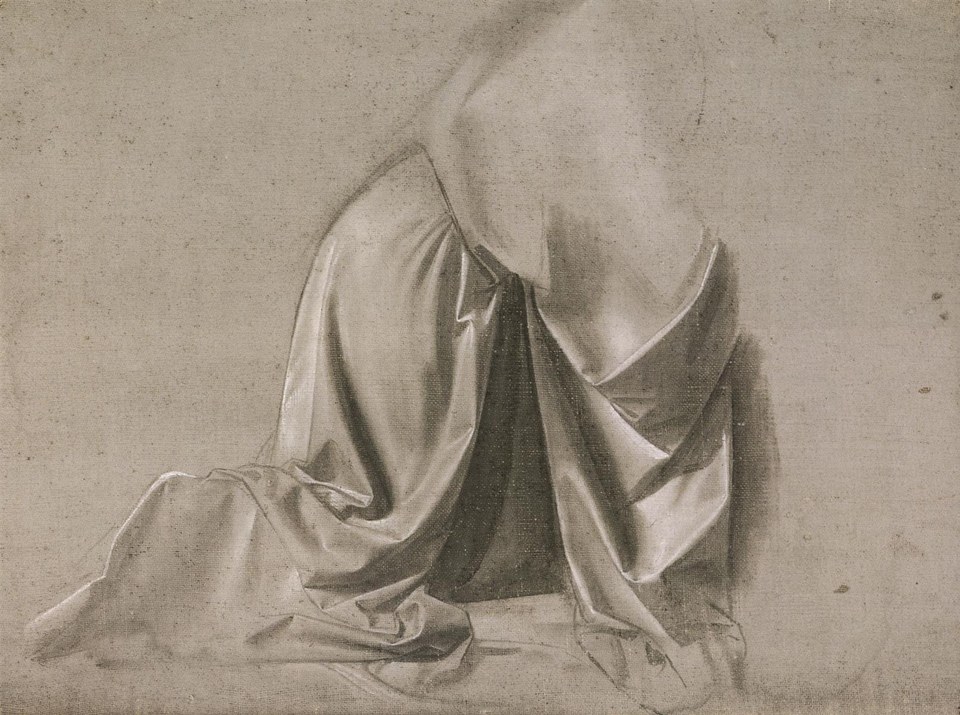 Этюд драпировки коленопреклоненной фигуры, c.1472 - c.1475