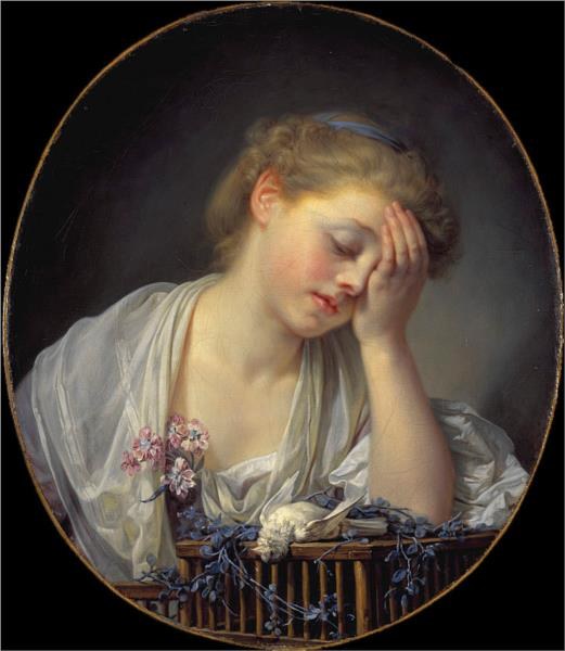 Девушка с мертвой канарейкой, 1765