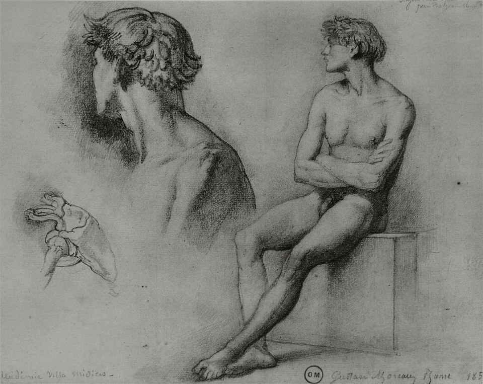 Мужская обнаженная натура и другие этюды, 1858