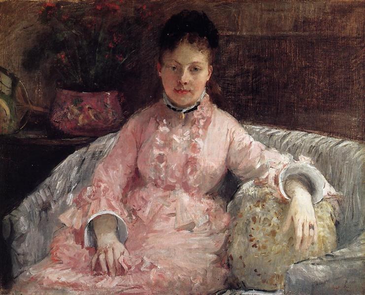 Портрет женщины в розовом платье, c.1870