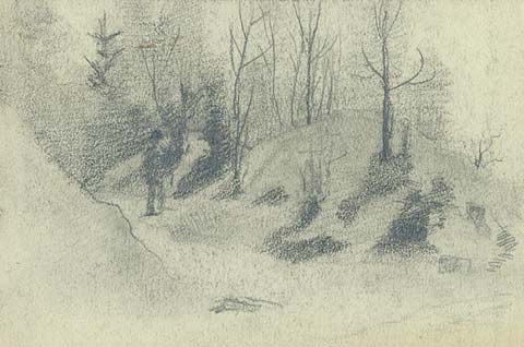Зарисовка сельской местности, c.1890 - Николай Рерих