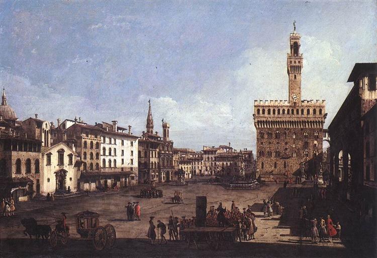 Площадь Синьории во Флоренции, около 1742 г.