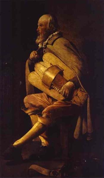 Игрок на шарманке, 1625 - Жорж де ла Тур