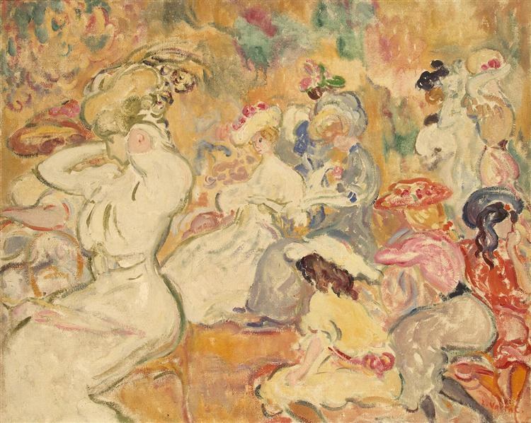 Молодые женщины в саду, c.1898