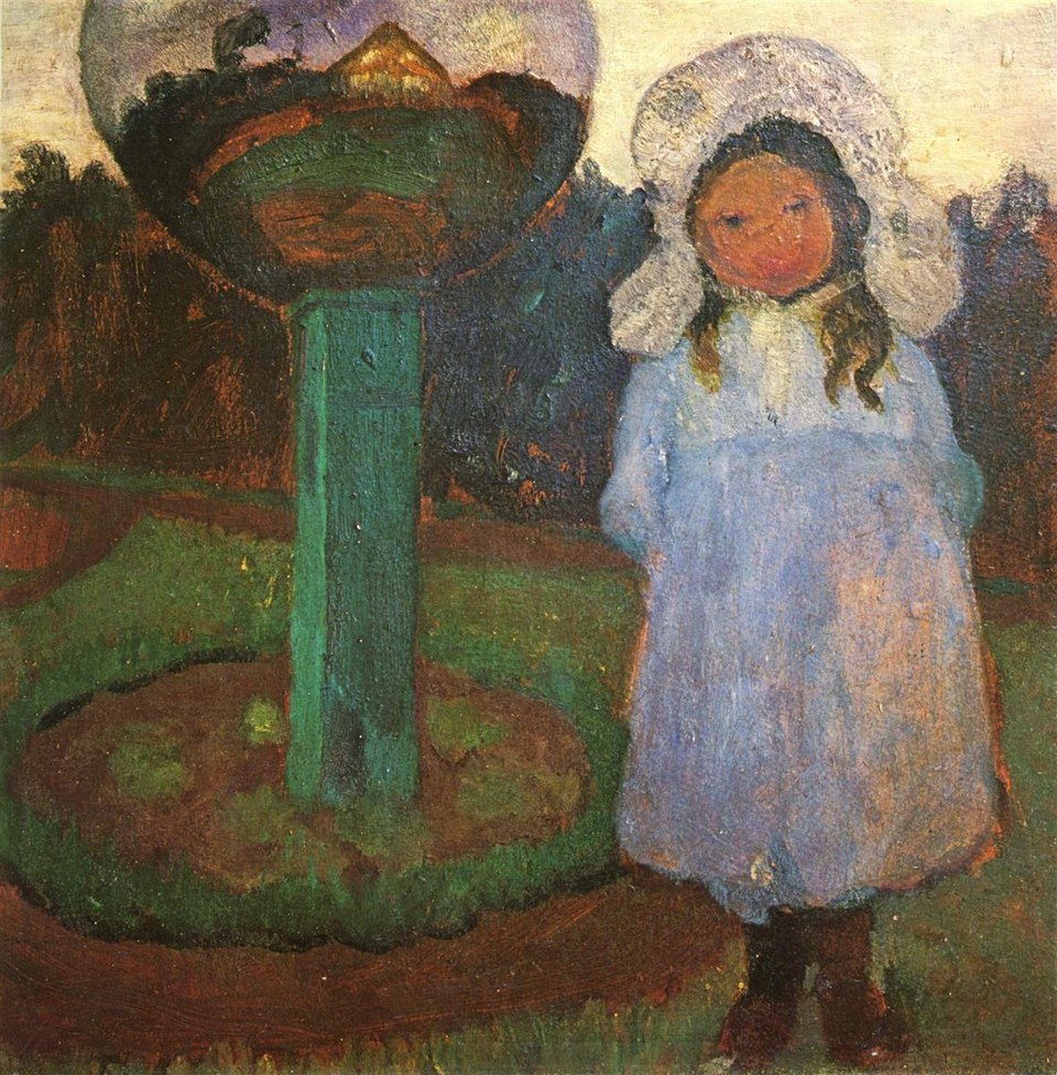 Девушки в саду со стеклянным шаром (Эльсбет), 1901 - 1902 - Паула Модерсон-Беккер