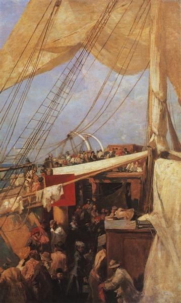 На палубе, c.1880 - Константин Коровин