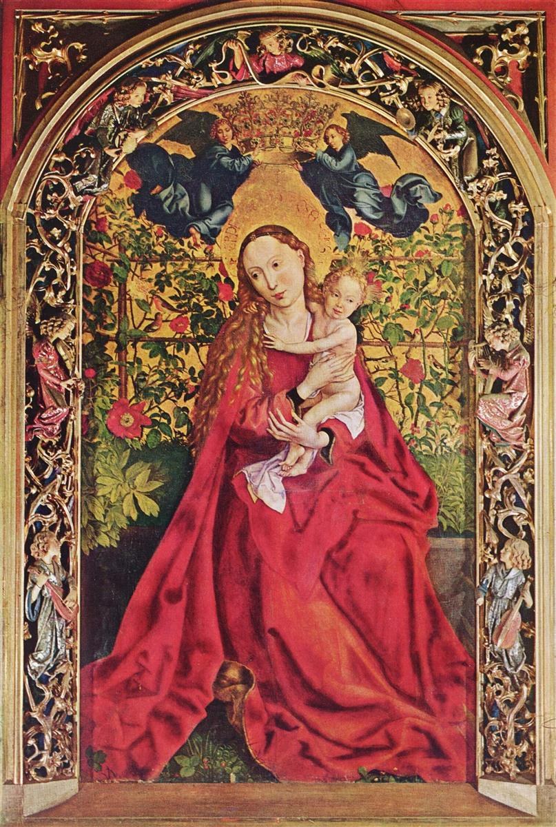 Мадонна с розовой беседкой, 1473
