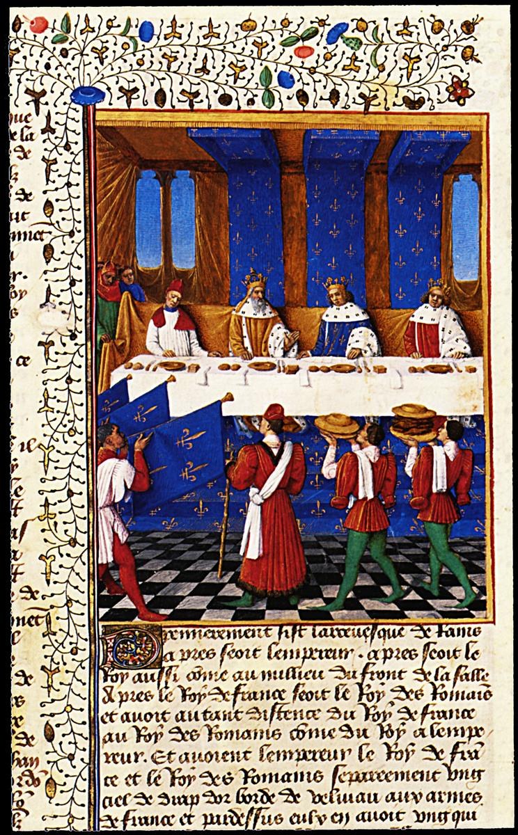 Банкет, устроенный Карлом V (1338-80) в честь его дяди императора Карла IV (1316-78) в 1378, 1455 - 1460