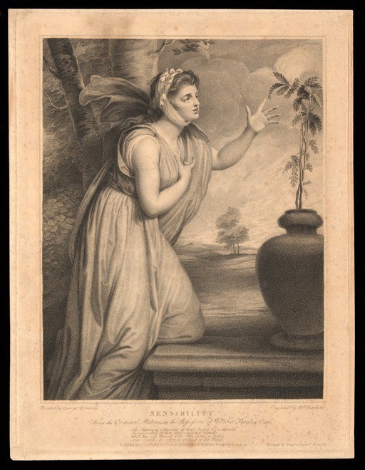 Эмма Гамильтон... Пунктирная гравюра, 1789 год.