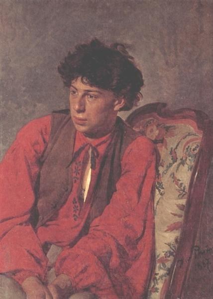 Портрет В. Е. Репина, брата художника, 1867 - Илья Репин