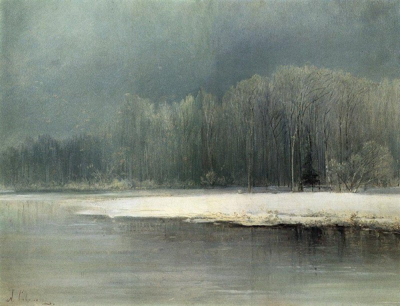 Зимний пейзаж. Иней. 1870-е