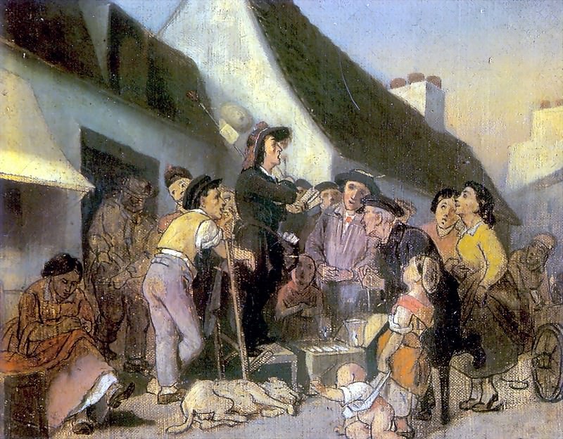 Продавец песенников. Эскиз. 1863 Х.