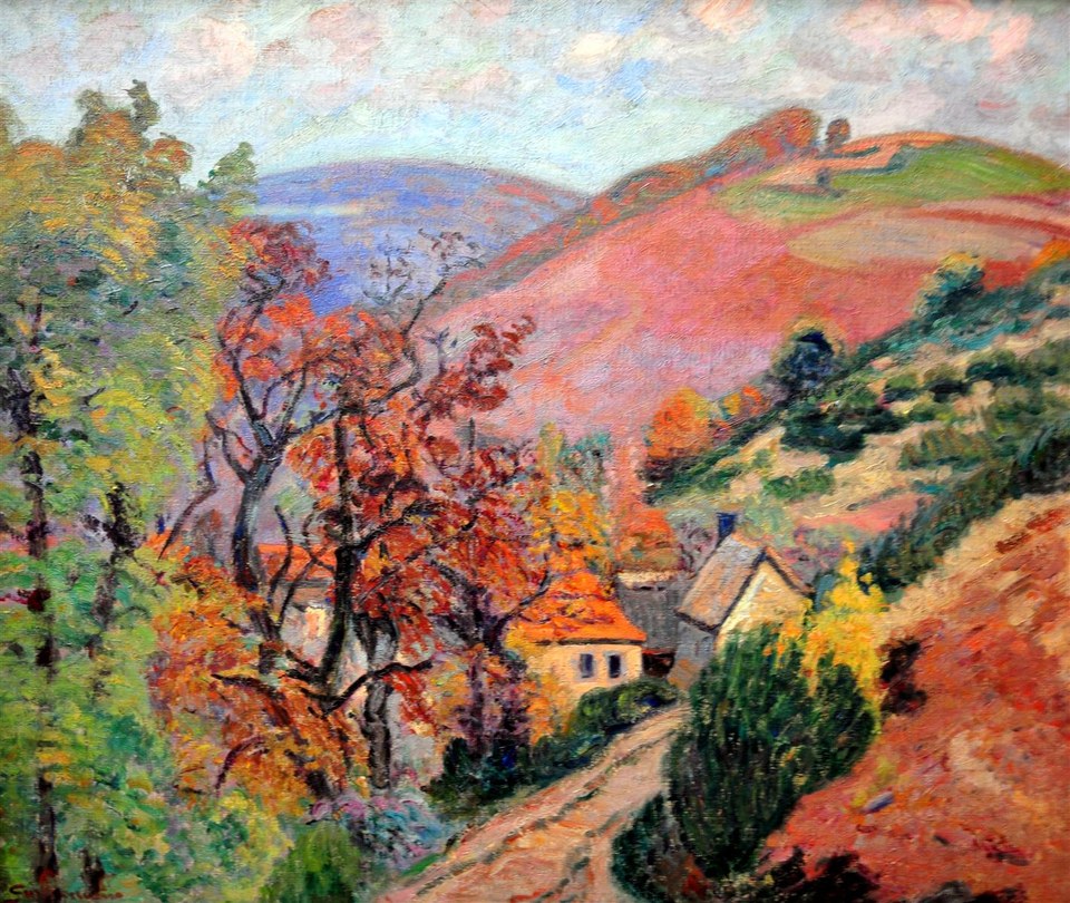 Горный пейзаж - Понжибо, деревня в Пешадуаре, c.1895