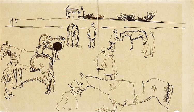 Конный рынок, 1908 - Август Макке
