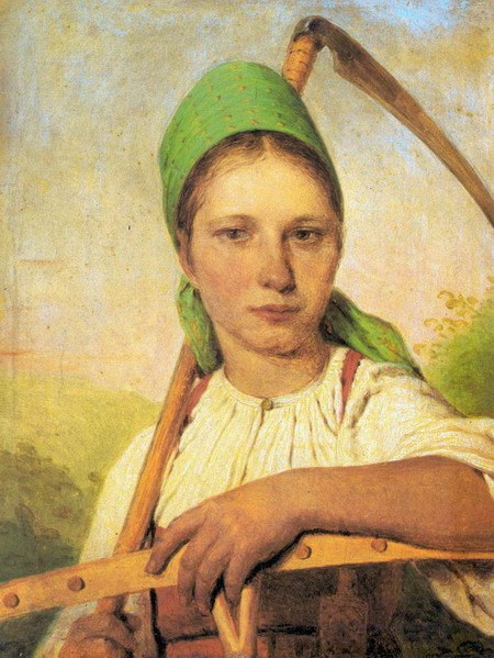 Крестьянка с косой и граблями, 1824 - Алексей Венецианов