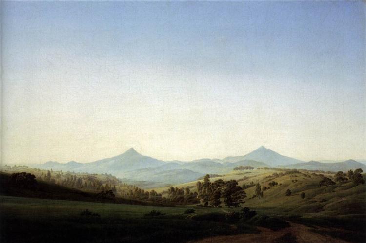 Богемский пейзаж с горой Миллешауэр, 1808
