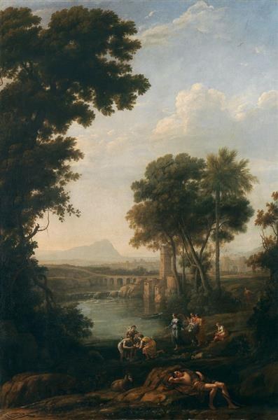 Пейзаж с обретением Моисея, c.1638