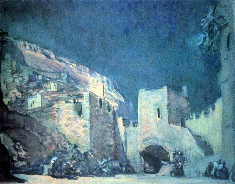 Эскиз декорации к опере А. Н. Серова Юдифь. 1907
