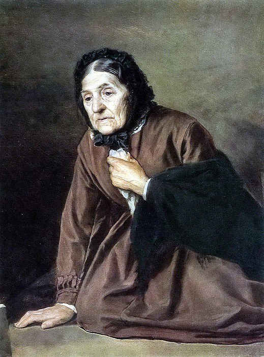 Старушка. Фрагм. варианта к. Старики – родители на могиле сына. 1874 Х.