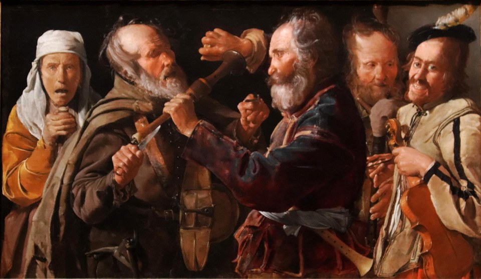 Нищие' Драка, 1620 - Жорж де ла Тур