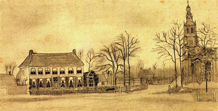 Дом священника и церковь в Эттене, 1876