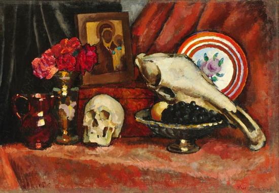 Натюрморт с черепом, c.1910 - Илья Машков