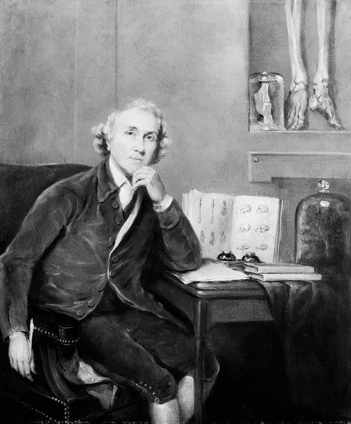 Джон Хантер (1728–1793), хирург и анатом. Картина маслом по мотивам сэра Джошуа Рейнольдса.