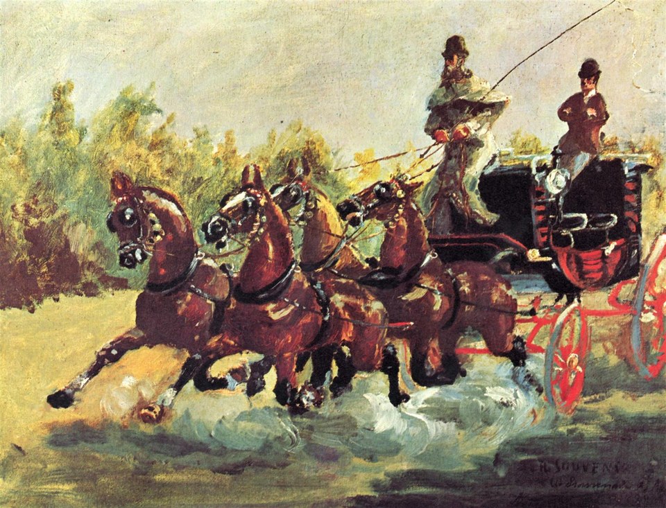 Граф Альфонс де Тулуз-Лотрек за рулем четверки, 1881