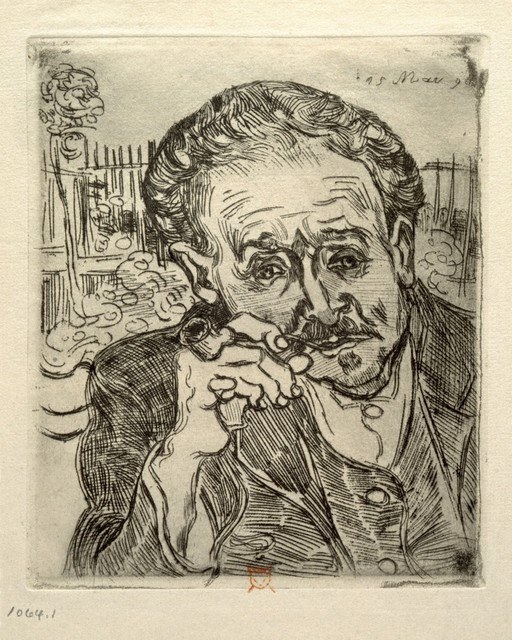 Пауль Фердинанд Гаше. Офорт В. Ван Гога, 1890.