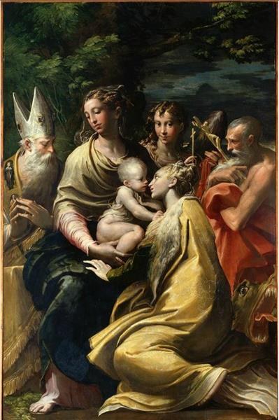Мадонна с младенцем и святыми, c.1527 - c.1529 - Пармиджанино