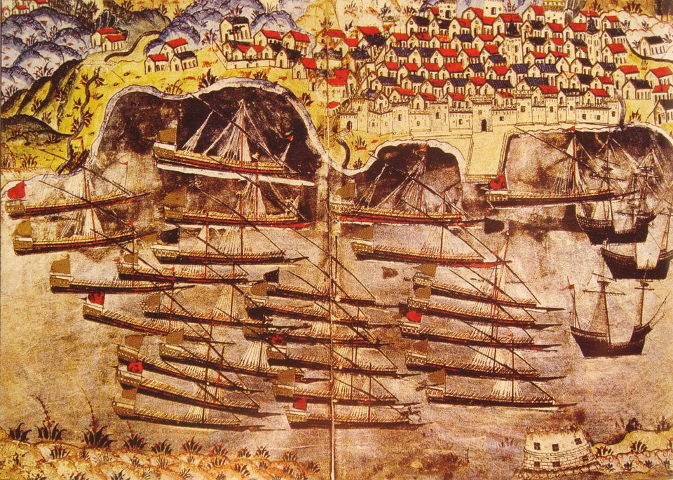 Флот Барбароссы на зимовке в Тулоне, 1543 г.