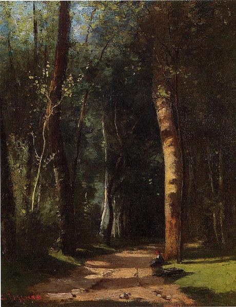 В лесу, c.1859 - Камиль Писсарро