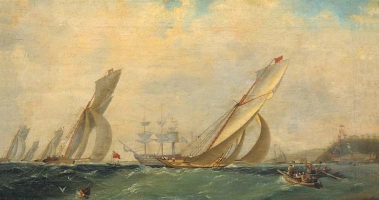 Фрегат в море, 1838