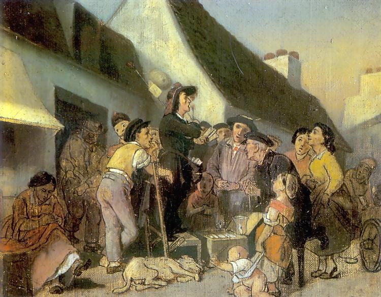 Продавец певцов. Эскиз, 1863 - Василий Перов