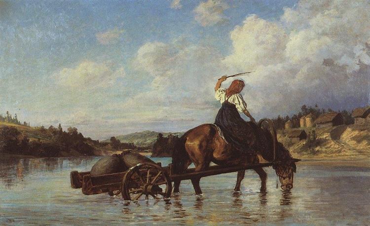 Переправа через реку Оять, 1872 - Василий Поленов