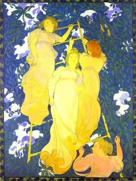 Лестница в листве, 1892