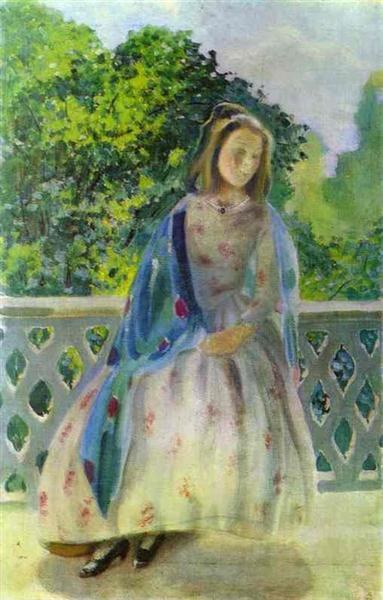 Девушка на балконе, 1900 - Виктор Борисов-Мусатов